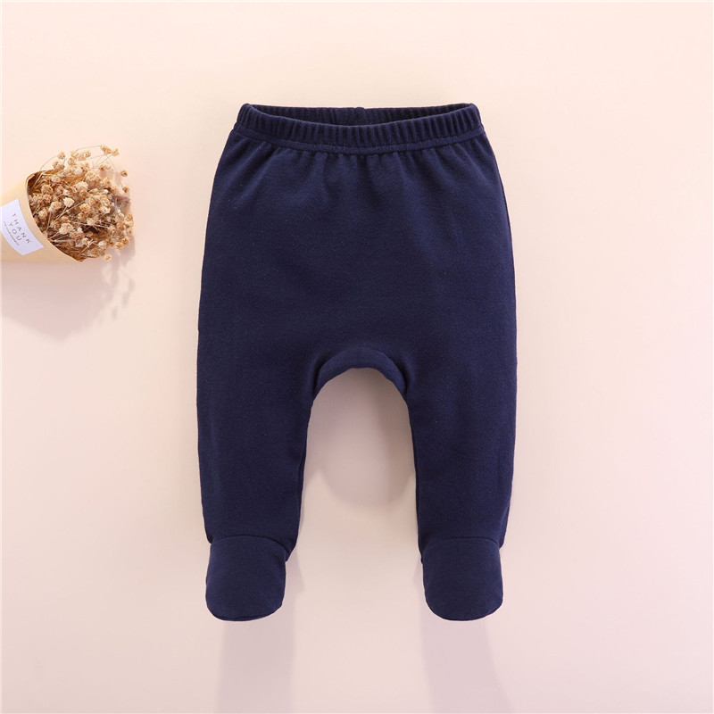 Newborn Baby Footed Pants 100%Cotton Baby Boy Pants Solid Baby Girls Pants Unisex Bottom PP Pants Infant Long Trousers 2020 New