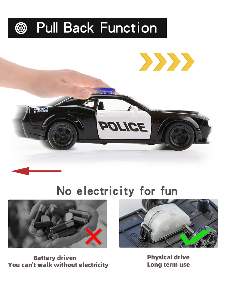 Children's Toys Gifts For Boyfriend Police Car Series RMZ city Diecasts Toy Vehicles Simulation Exquisite Model 1:36 Alloy Cars