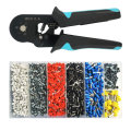 1250pcs Terminal +Stripper Crimper Mini Electrical HSC8 Precision Clamp AWG23-10 0.06-6mm 6-6A Tubular Crimping Pliers Tools Set