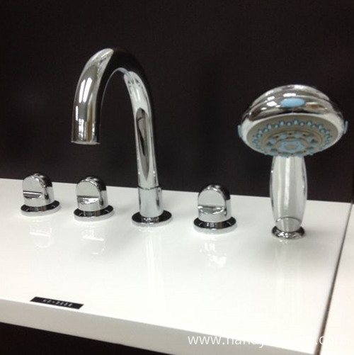 Ceramic Deck Mount Tub Faucet Brass Polished Chrome Bathtub Mixer Tap For Bathroom