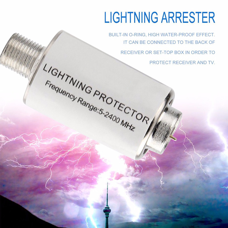 Lighting Arrester 5-2400MHz lightning Protector Satellite TV receiver Devices Lightning Arrester coaxial lightning protection TV