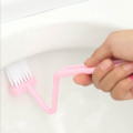 S Shape Toilet Cleaning Brush Portable Toilet Brush Scrubber Curved Clean Side Bending Handle Corner Brush