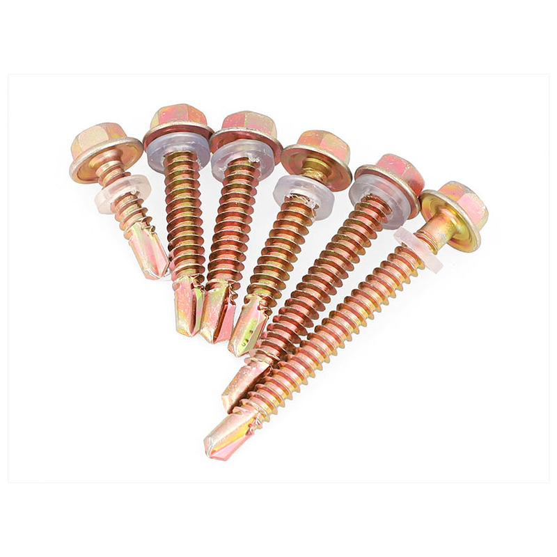 Colored Hexagon Head Self-Drilling Tapping Screws With Collar (3)