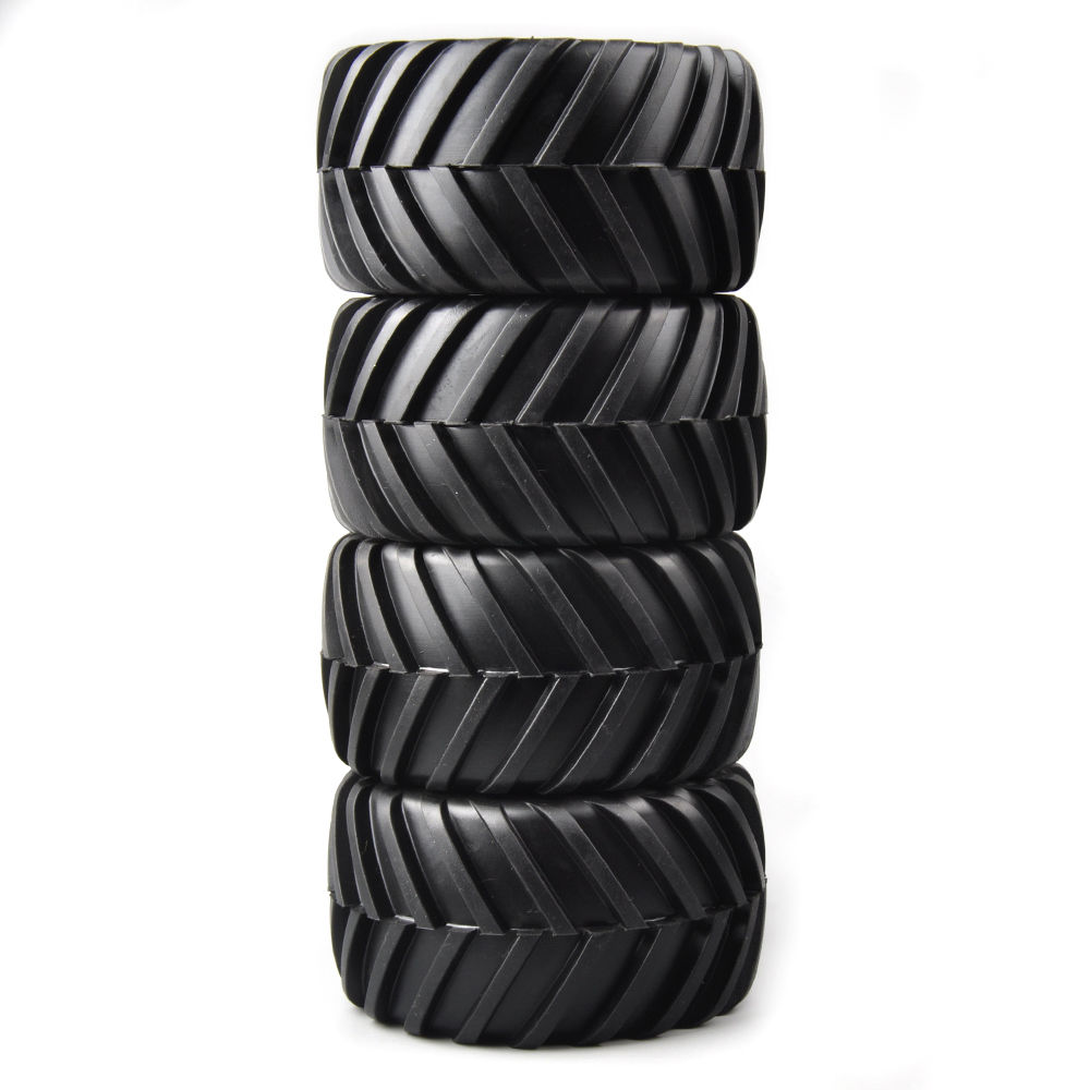 4Pcs/Set Rubber 135mm Tires & Wheel Rims 12mm Hex For RC Car 1:10 Rc Bigfoot Monster Truck