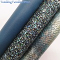Mixed Colors Glitter Fabirc, Faux Leather Fabric, Snake Synthetic Leather Fabric Sheets For Bow A4 21x29CM Twinkling Ming XM629