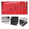 9Pcs Steel Multi Size Round Head Pins Punch Set Grip Roll Pins Punch Tool Kit Professional Hollow End Starter Punch Chisel