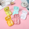 NEW Mini Square Contact Lens Case with Mirror Women Contact Lenses Box Cute Cartoon Fruit Eyes Lenses Case Container Travel Kit