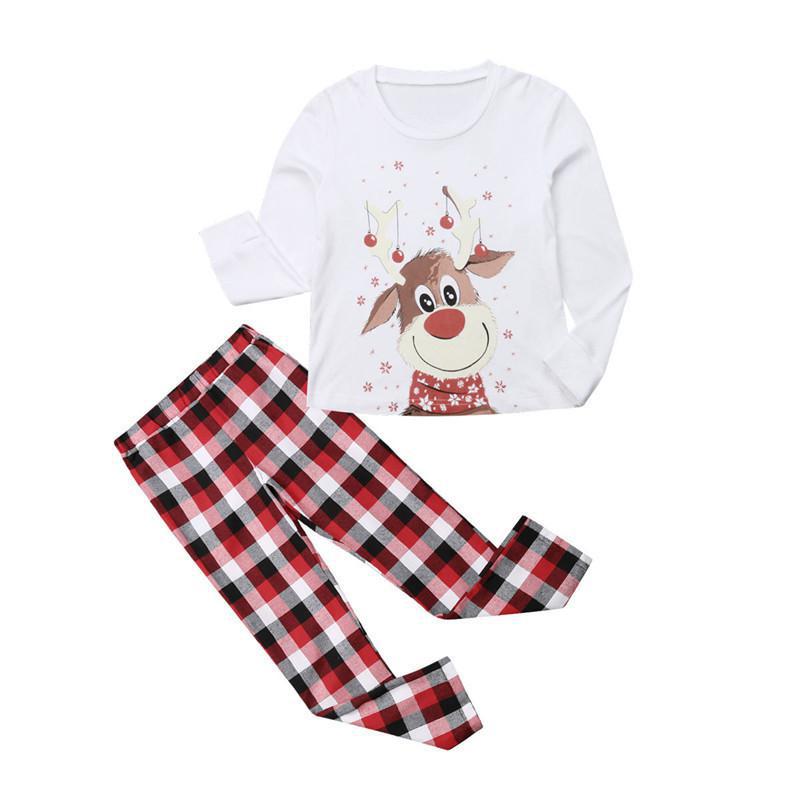 Family Matching Outfits Clothing Christmas Pajamas Set Xmas Adult Kids Cute Party Nightwear Pyjamas Cartoon Deer Sleepwear Suit