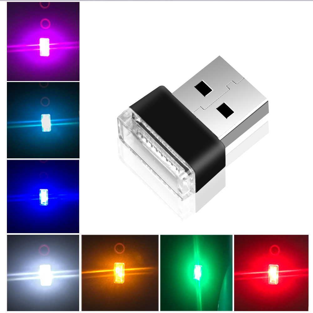 KEBIDU Mini USB LED Light Auto Interior USB Atmosphere Light Plug and Play Decor Lamp Emergency Lighting PC Auto Products