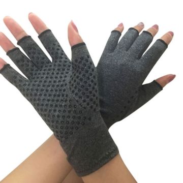 Women Women Men Unisex Compression Arthritis Hand Gloves Textured Open Finger Joint Pain Relief Fingerless Wrist Length Mittens