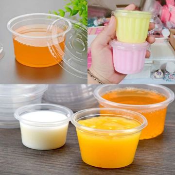 50Pcs Disposable Cups Set Of 30ml/1 oz Sauce Pot Container Jello Shot Cup Slime Storage With Lid For Ketchup X4YD