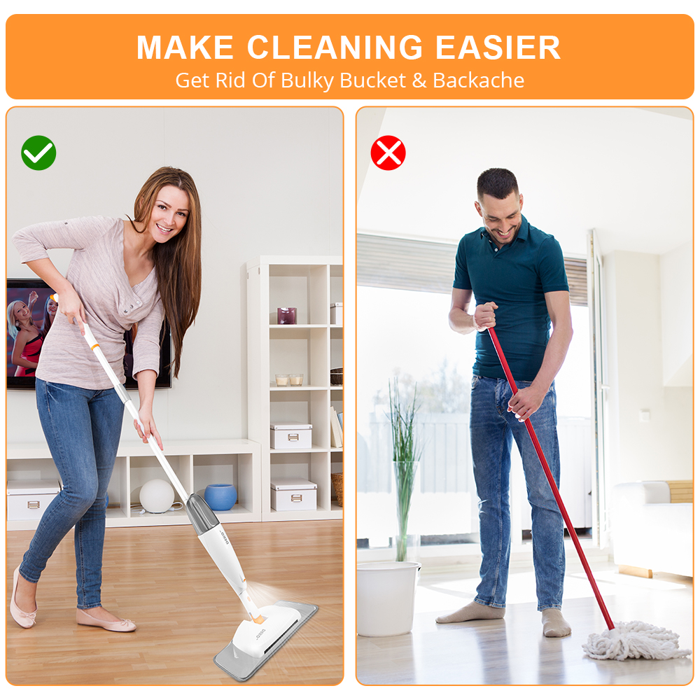 DEKO 3 in 1 Spray Mop And Sweeper Machine Flat Floor Cleaning Tool Set For Household Hand-held Lazy Mop
