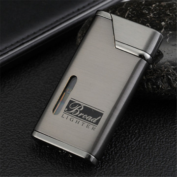 Visible Window Torch Turbo Lighter Jet Butane Metal Pipe Windproof Gasoline Lighter For Cigarette Cigar 1300 C Straight Fire