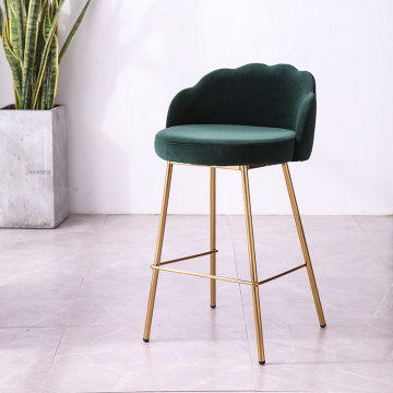 Nordic Bar Stools Light Luxury Modern Minimalist Fabric Soft Bar Chairs High Stool American Restaurant Bar Chair Furniture