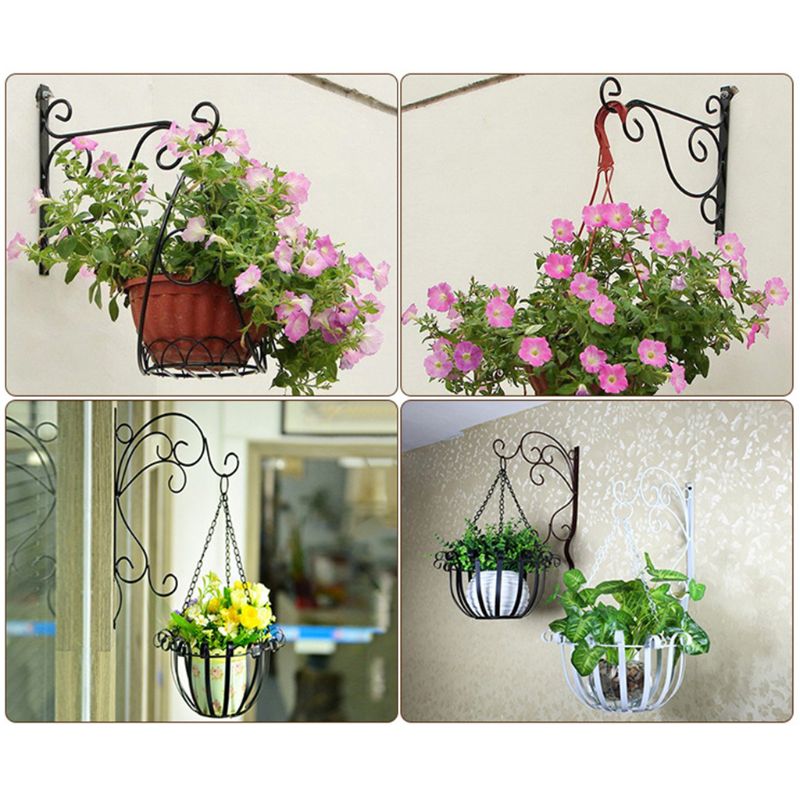 Wall-Mounted Hook Flower Stand Decoration Wall Hanging Basket Bracket Simple flower Pot Holder