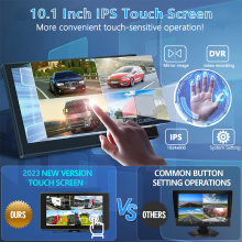 10.1 inch 4 channel vehicle monitor system support 2.5D touch/BSD detection/MP5/Bluetooth/FM/sound and light alarm/voice control