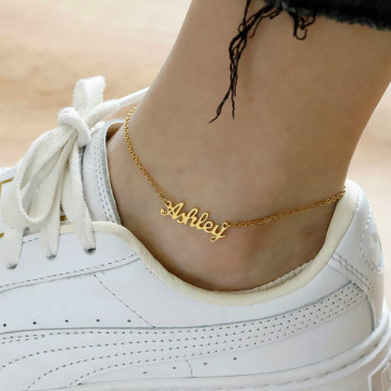 Zciti Personalized Name Anklet Bracelet- Initial Anklet - Letter Anklet - Custom Name Anklet - Dainty Classic Jewelry