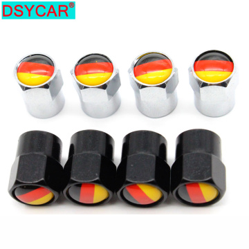 DSYCAR 4 Pcs/Set Car Styling Aluminium Alloy/Copper Germany Flag Car Tire Valve Caps Wheel Tires Tire Stem Air Cap Airtight New