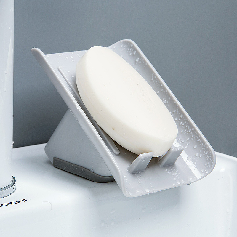 Creative Vertical Geometric Soap Holder Bathroom Non-slip Drain Soap Tray Soap Dish Bathroom Punch-free Soap Dish Accessories