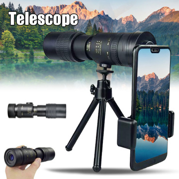 10-300x40 Monocular Telescope Zoom High Quality Monocular Binoculars Telescope Supports Smartphone with Light Night Vision