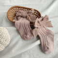 0-5 Years Newborn Baby Big Bow-knot Knit Socks Autumn Winter Girls Princess Cotton Medium Tube Socks Hosiery Baby Accessories