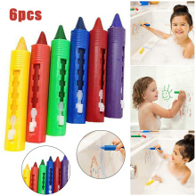 6Pcs Washable Crayon Kids Baby Bath Time Paints Drawing Pens Toy for Halloween Makeup Office Educational Supplies BV789