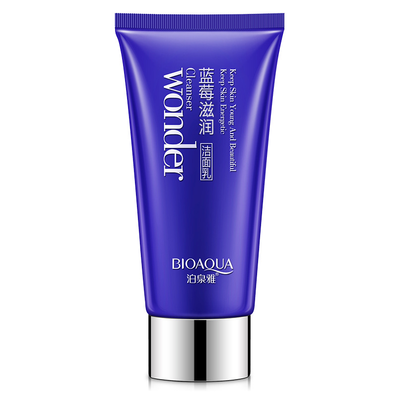 BIOAQUA Blueberry Facial Cleanser Plant Extract Rich Foaming Facial Cleansing Moisturizing Oil Control Face Skin Care