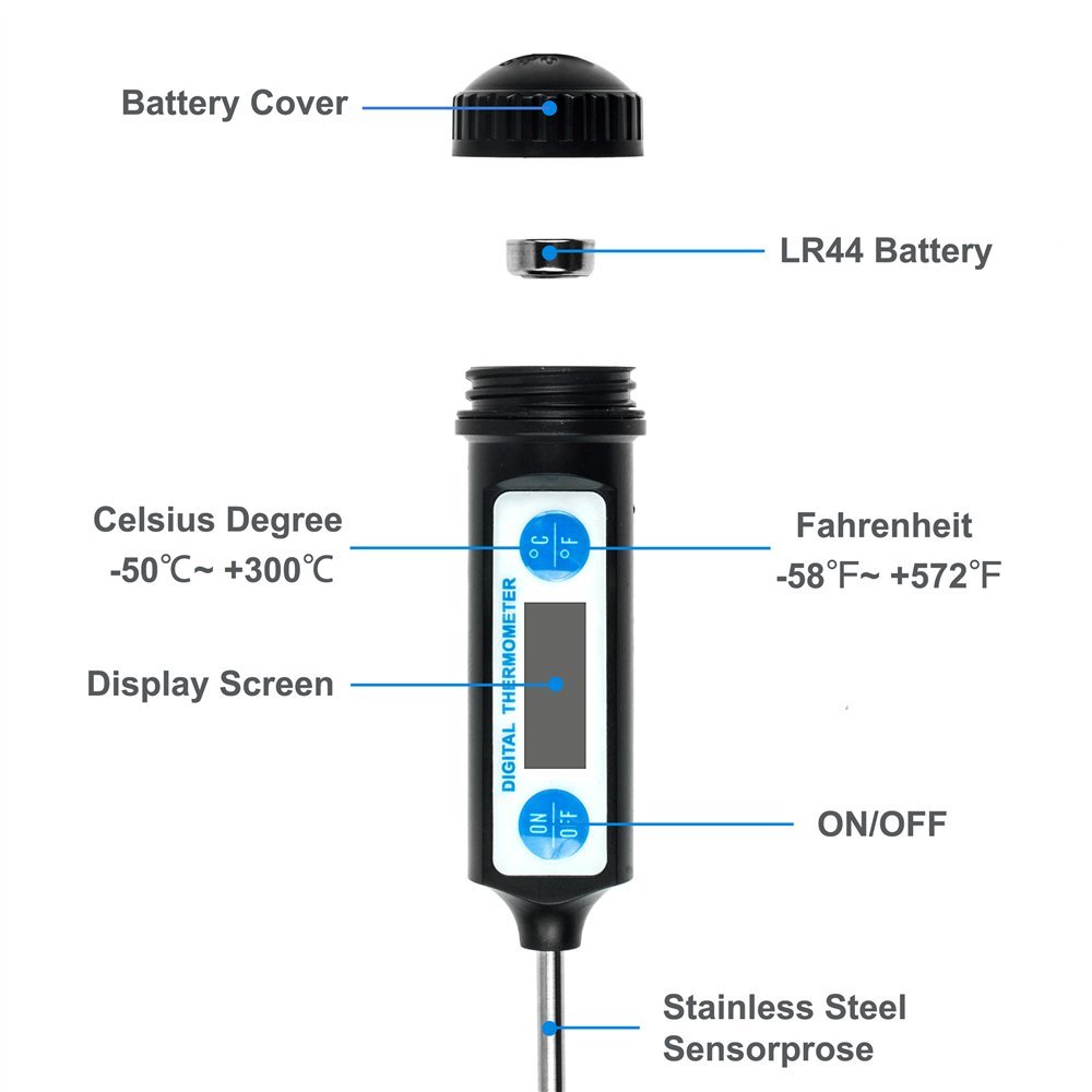 Electronic Digital Thermometer Instruments meter Food Probe Kitchen Cooking Meat Temperature instruments with Holder