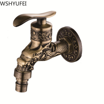 Antique Bronze Bibcock Decorative Wall Mount Zinc Alloy Outdoor golden water wall small faucet Home Hardware ornamental