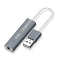 2 In 1 USB External Sound Card USB To 3.5 mm Stereo Jack Headset Audio Adapter QJY99