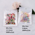 Mix Size 2-8mm No Hole Colorful Pearls Round ABS Imitation Pearl Bead Handmade DIY Necklace Bracelet Jewelry Making Accessories