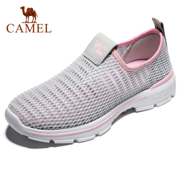 CAMEL Men New Women Hiking Shoes Outdoor Slip On Mesh Shoes Casual Spring Summer Breathable Non-slip Outdoor Walking Flat Shoes