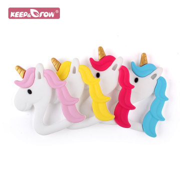 1pc Baby Teether Silicone Unicorn DIY Pendant Necklace Accessories Tiny Rod Cartoon Animal Food Grade Baby Teething Teether Toys