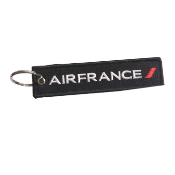 Custom Text Embroidery Keychain For For Aviation Gift Accessories Luggage Tag Promotional Key Ring