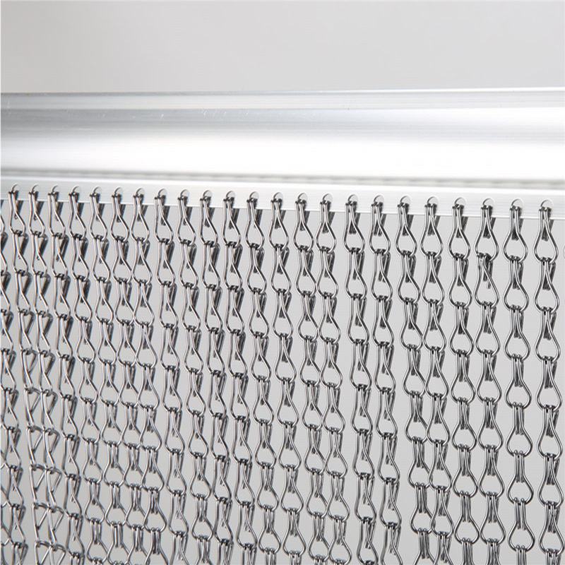 Anodized Aluminium Wire Mesh Chain Door Blinds for UK Standard