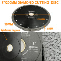 DT-DIATOOL 1unit Dia 8"/200mm X Mesh Turbo Saw Blades Premium Diamond Cutting Disc for Porcelain Ceramic Tile Marble Wet