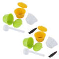 2Set Refillable Coffee Capsule Reusable Coffee Filter Cup with Brush Spoon Set Fit for Coffee Make Machine Parts