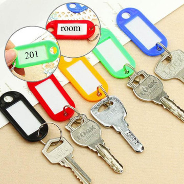 10 PCS/Se Multi-color Plastic Keychain Key Tags ID Label Name Tags With Split Ring For Baggage Key Chains Key Rings