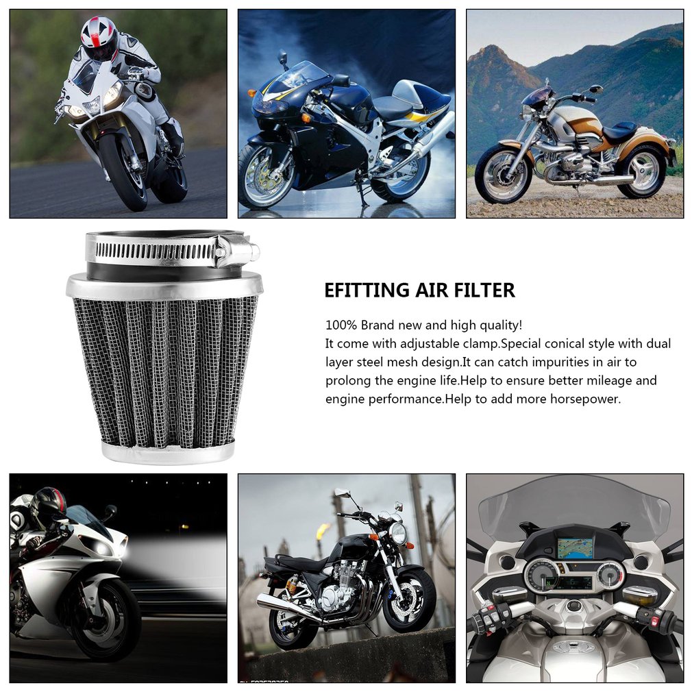 2018 New Universal 35/39/42/44/48/50/52/54/60mm Motorcycle Mushroom Head Air Filter Clamp On Air Filter Cleaner Hot Selling