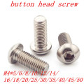 20pcs M4 Bolt A2-70 Button Head Socket Screw Bolt SUS304 Stainless Steel M4*(6/8/10/12/14/16/18/20/22/25/30/35/40/45/50) mm