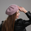 New Winter Warm Beret Hats For Women Girls 30% Rabbit Fur Knitted Hat Fashion Beanie Cap