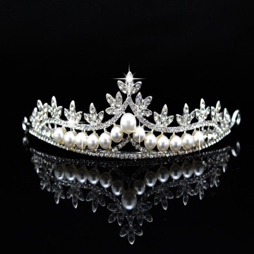 Wedding Bridal Crystal Pearl Beads Tiara Headband Prom Girl Princess Crown Headwear Hair Accessiories @M23