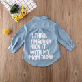 New 2020 Autumn Toddler Kids Baby Boys Girls Shirts Tops Clothes Denim Letter Print Long Sleeve Tops Shirt Casual Outerwear 2-7Y