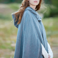 Winter Cloak Jacket Wool Women Gothic Hooded Capes Shawl Solid Coat Ponchos Cape Poncho Loose Female Cloak Jacket