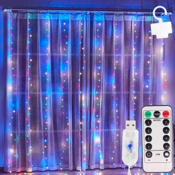 3M LED Garland Curtain Remote Control USB Fairy String Lights garland on the window Festoon Christmas Decorations for Home Room