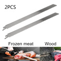 2pcs Kitchen Electric Frozen Meat Reciprocating Saw Blade Meat Frozen Fish Bone Ice Bread Serrated Cleaver Cutting Tools
