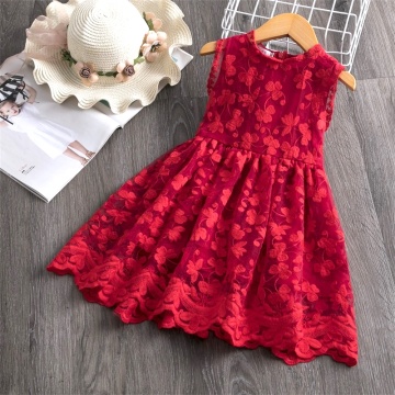 2020 New Brand Kids Dresses For Girls Summer Flower Girls Dress Wedding Lace Princess Dress Little Girl Casual Wear 3 8Y