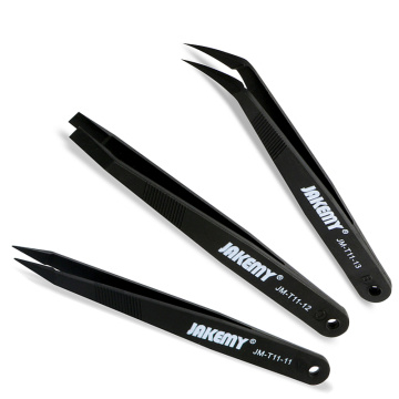 3Pcs Anti-static Plastic Tweezers Carbon Fiber Forceps Insulated High Hardness Tweezers Set For Phone Laptop Tweezers Electronic