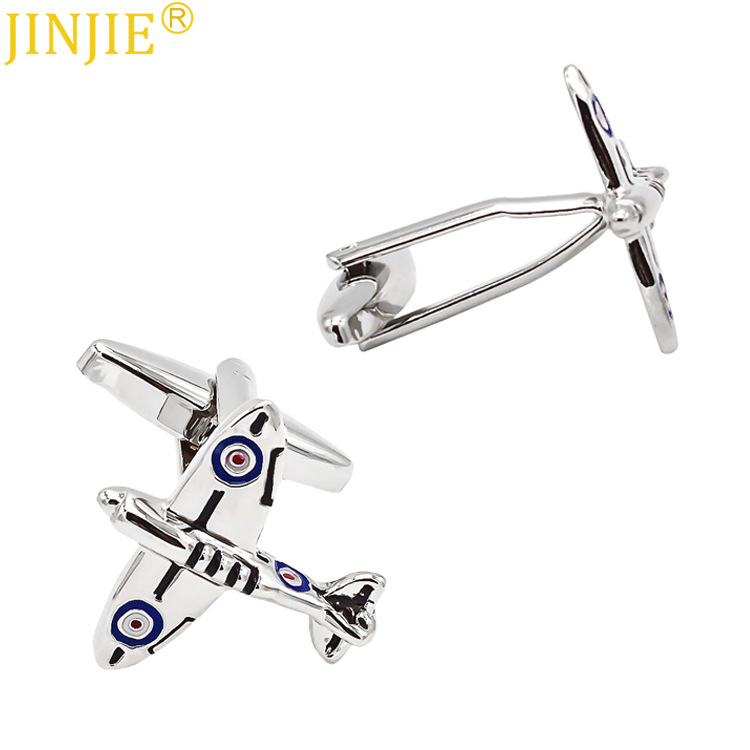 Fashion Plane Style Cufflinks For Mens Hot Sale Real Tie Clip AirPlane Cuff Button Plane Design Cuff links for Men Gifts