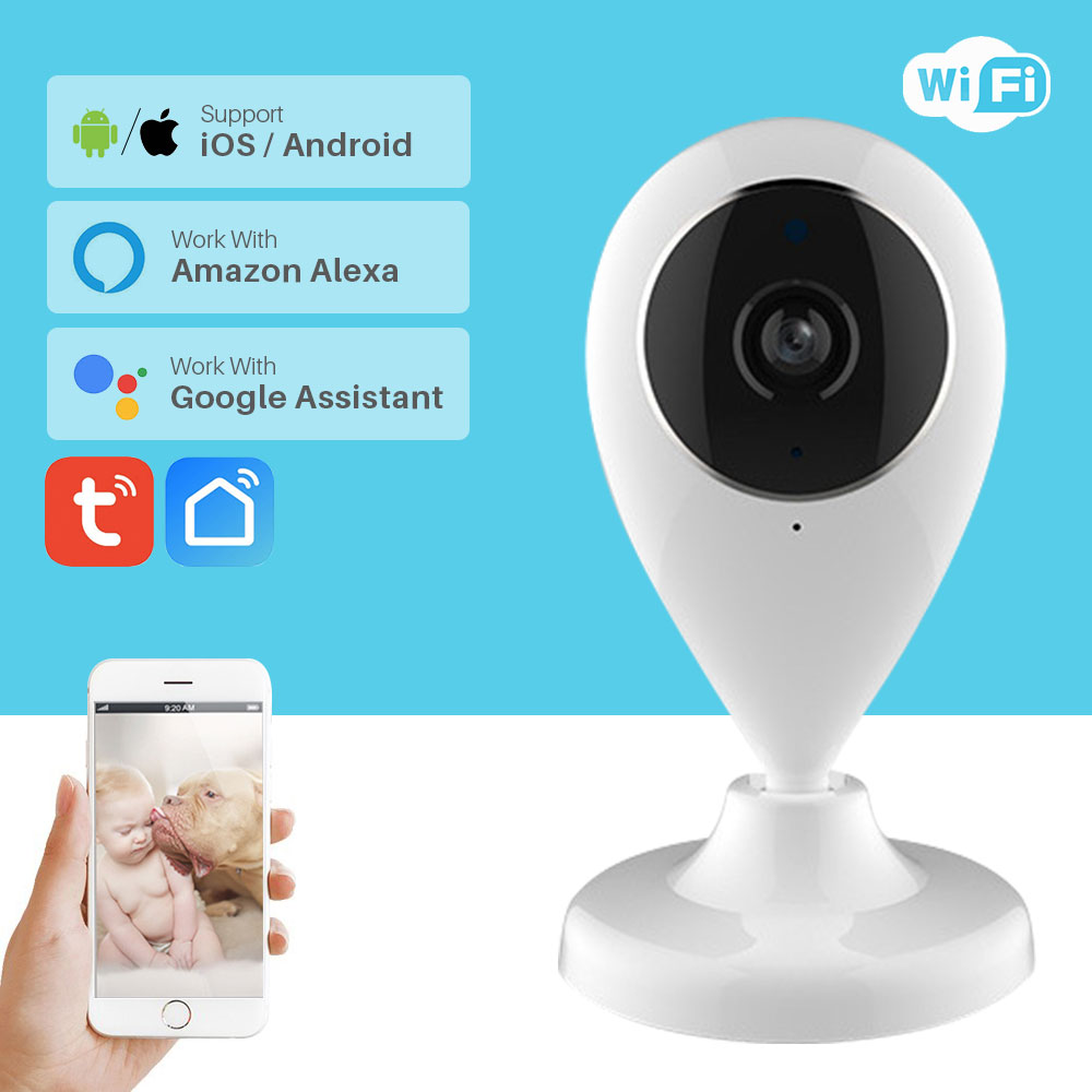 Smart WiFi Camera Wireless Smart Home Security Surveillance IP Camera Two-Way Audio APP Control Works With Alexa Google Home
